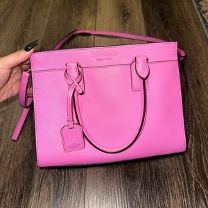 Kate Spade Cameron medium satchel in peony with strap